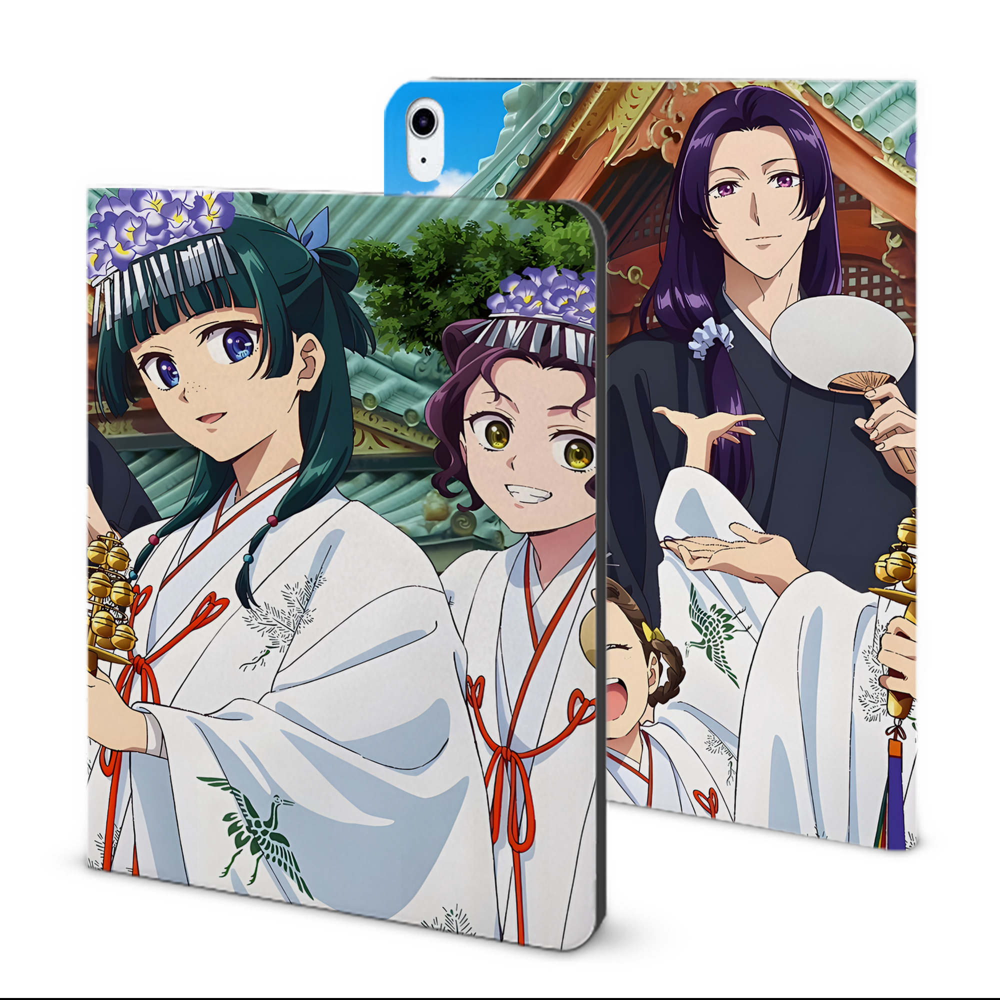 （画像用） 薬屋のひとりごと The Apothecary Diaries IPad ケース ブック型 PUレザー TPU 耐衝撃 軽量 薄型 ペン収納なし 全面保護 IPad 各モデル対応